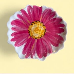 Floral Pink and Yellow Dessert Plate